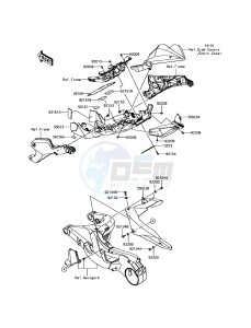 NINJA H2R ZX1000YHF EU drawing Rear Fender(s)