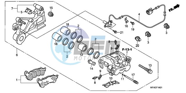 REAR BRAKE CALIPER (CBF1000A/T/S)