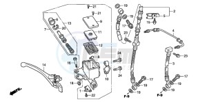 CB600F CB600F drawing FR. BRAKE MASTER CYLINDER (CB600F2)