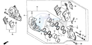 CB1000F drawing FRONT BRAKE CALIPER