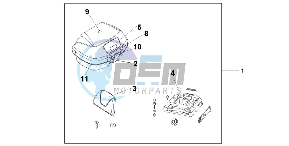 TOP BOX 45L PEARL MON BLUE