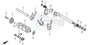 XLR125R drawing GEARSHIFT DRUM