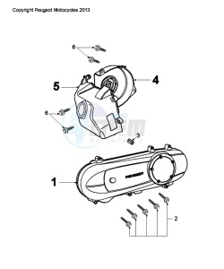 CITYSTAR 50 drawing CRANKCASE COVER