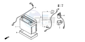 TRX200D FOURTRAX drawing BATTERY