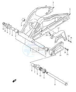 RGV250 (E24) drawing REAR SWINGING ARM (MODEL N)