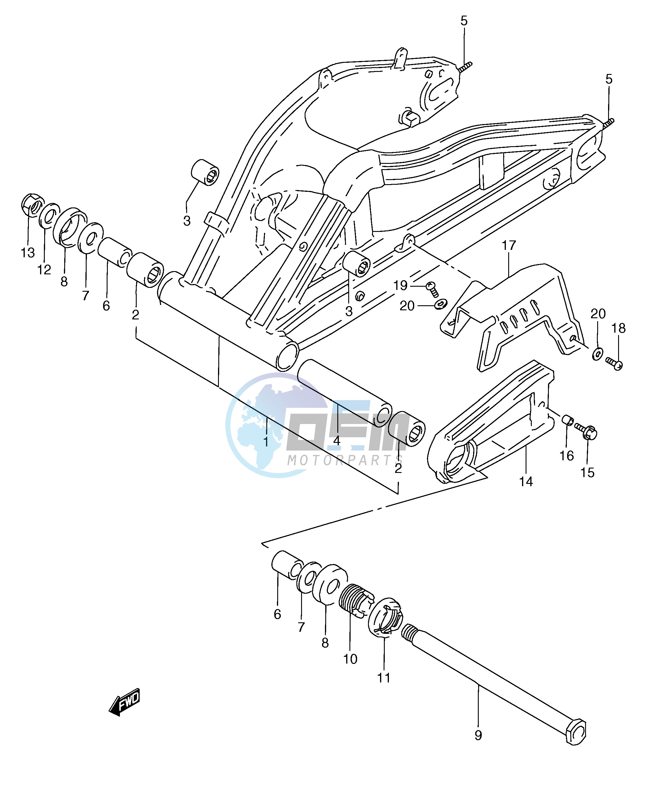 REAR SWINGING ARM (MODEL N)