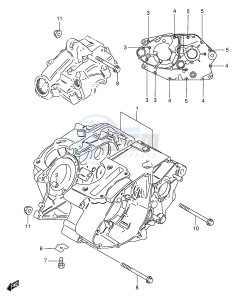 GS125 (E1) drawing CRANKCASE (GS125SR,GS125ESD ESF ESK ESL ESM ESR)