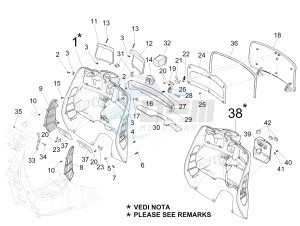 Granturismo 200 L USA drawing Front glovebox - Knee-guard panel