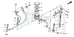 CBF600NA9 UK - (E / ABS MKH) drawing REAR BRAKE MASTER CYLINDER (CBF600SA/NA)