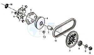 SYMPHONY 50 25KMH drawing CLUTCH / V BELT