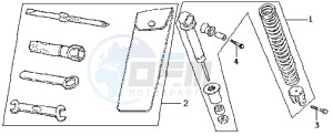 MEGALO 125 E2 drawing TOOL KIT / REAR SHOCK