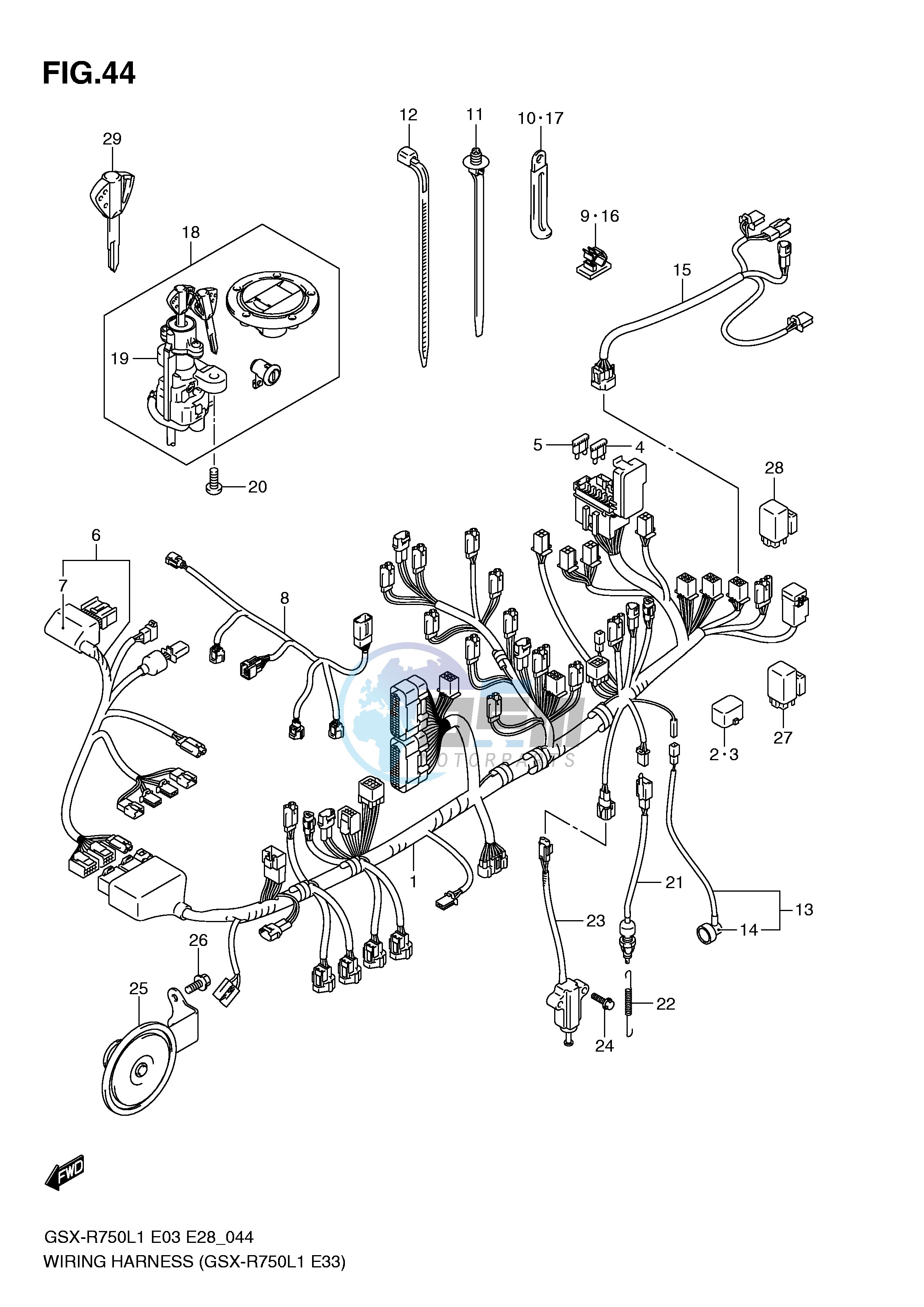 WIRING HARNESS (GSX-R750L1 E33)