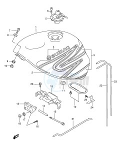 GSX-R600 (E2) drawing FUEL TANK (MODEL Y FOR BP6)