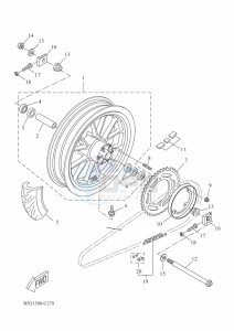 YZF125-A YZF-R125 (BGV3) drawing REAR WHEEL