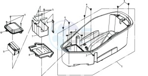 CITYCOM 300 EFI drawing BACK SUPPORT - COWLING - HELMET BOX