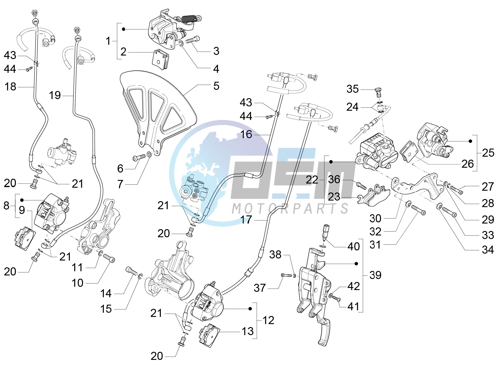 Brakes pipes - Calipers (ABS)