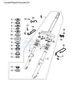 KISBEE A SZ drawing FRONT FORK / STEERINGHEAD