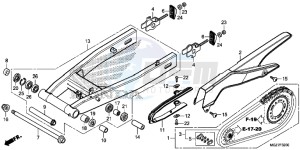 CB500XD CB500X Continue » UK - (E) drawing SWINGARM