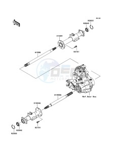 MULE 600 KAF400-B1 EU drawing Rear Axle