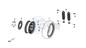 GTS 125I drawing REAR WHEEL