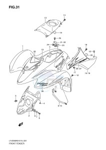 LT-Z250 (E19) drawing FRONT FENDER (MODEL K9)