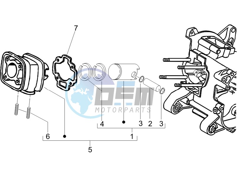 Cylinder-piston-wrist pin unit