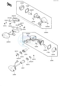 ZX 600 C [NINJA 600R] (C1-C2) [NINJA 600R] drawing TURN SIGNALS