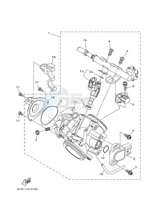 YFM700FWAD YFM70GPXJ GRIZZLY 700 EPS (B1A9) drawing THROTTLE BODY ASSY 1