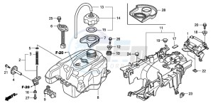 TRX420FM FOURTRAX drawing FUEL TANK