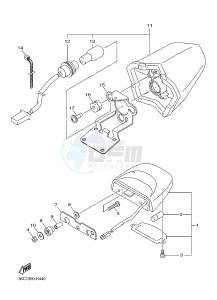 XJ6FA 600 DIVERSION F (ABS) (1DGC 1DGD) drawing TAILLIGHT