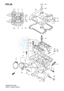 SV650S (E2) drawing REAR CYLINDER HEAD (MODEL K7)