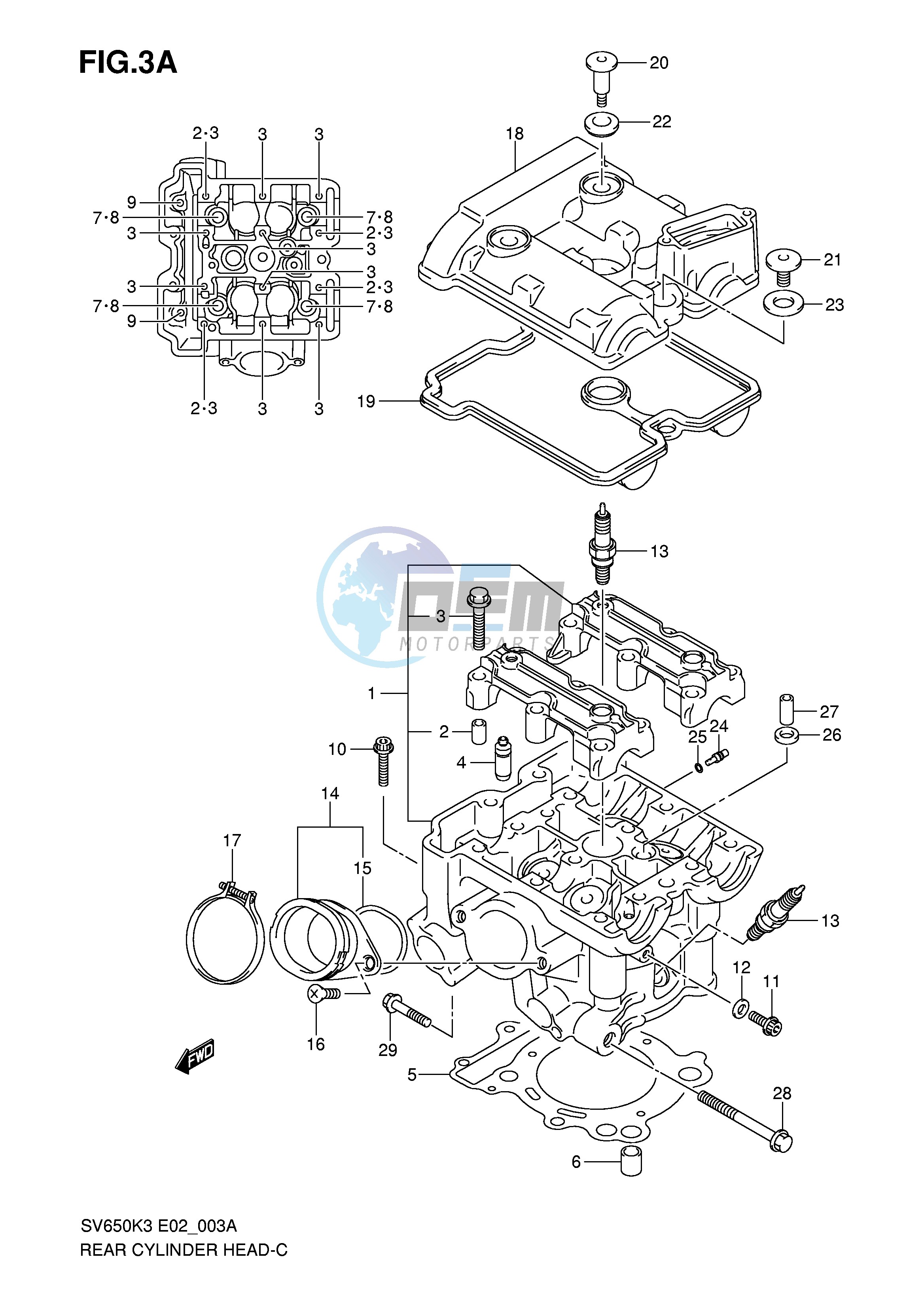 REAR CYLINDER HEAD (MODEL K7)