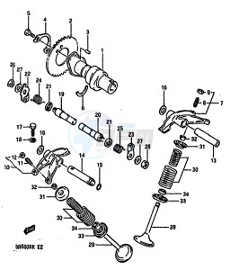 DR600R (E2) drawing CAM SHAFT-VALVE