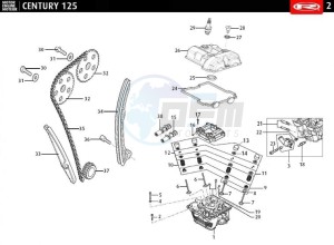 CENTURY-125-E4-GREY drawing CYLINDER HEAD - DISTRIBUTION CHAIN  EURO4