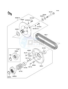 MULE_610_4X4 KAF400A9F EU drawing Driven Converter/Drive Belt