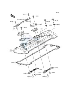 Z800 ABS ZR800BFF FR GB XX (EU ME A(FRICA) drawing Cylinder Head Cover