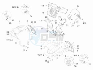 MP3 125 ie Touring drawing Wheel housing - Mudguard