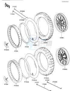 KX 500 C [KX500] (C1) [KX500] drawing WHEELS_TIRES