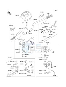 KLF 250 A [BAYOU 250] (A6F-A9F) A9F drawing HANDLEBAR