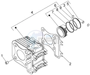 LX 50 4T U.S.A. drawing Cylinder - piston - wrist pin unit