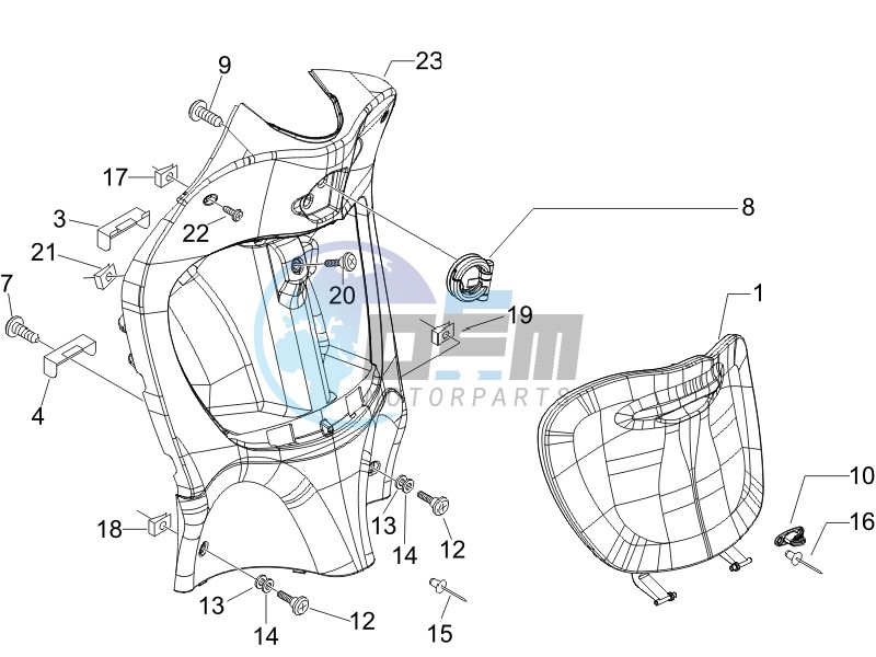 Front glove-box - Knee-guard panel