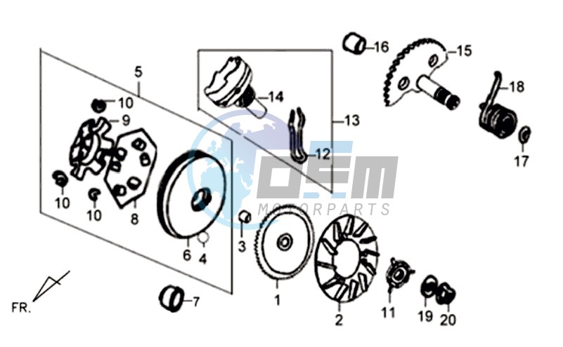 DRIVE PULLEY - GEARED SHAFT