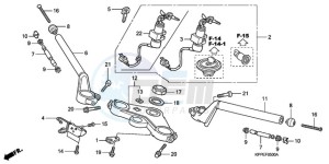 CBR125RW9 UK - (E / WH) drawing HANDLE PIPE/TOP BRIDGE