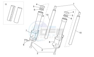 SR 50 ie AND carb. USA drawing Front fork III