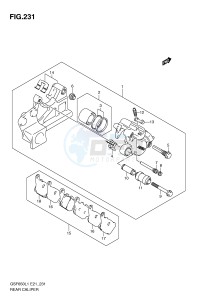 GSF650 (E21) Bandit drawing REAR CALIPER (GSF650L1 E21)