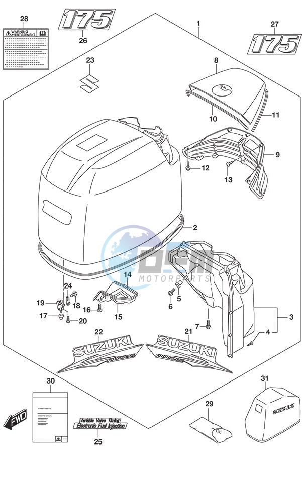 Engine Cover (White) (C/R)