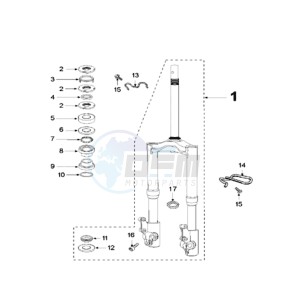 FIGHT 3 A drawing FRONT FORK / STEERINGHEAD