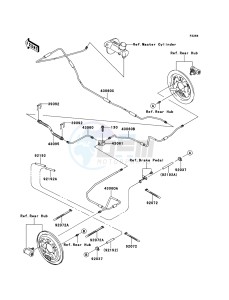 MULE_610_4X4 KAF400AFF EU drawing Rear Brake Piping