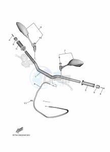 MT-09 MTN890 (B7N1) drawing STEERING HANDLE & CABLE