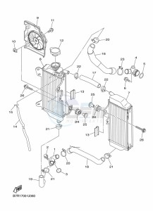 WR450F (B7R9) drawing RADIATOR & HOSE